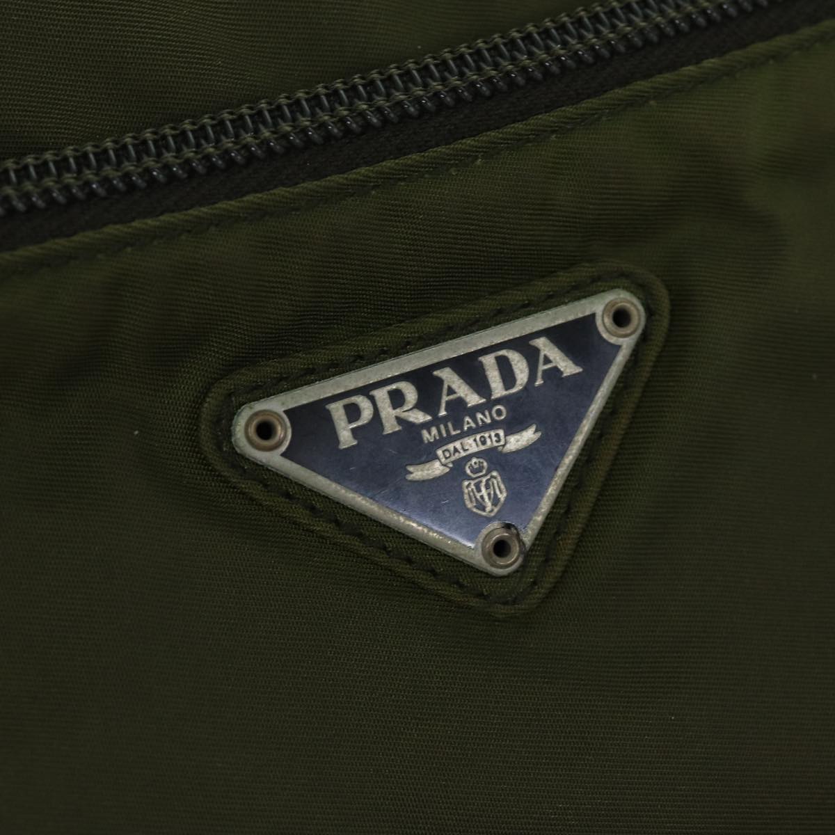 PRADA Tote Bag Nylon Khaki Auth 74970