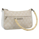 GUCCI Bamboo GG Canvas Hand Bag White Silver 001 3870 Auth 74977-1