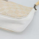 GUCCI Bamboo GG Canvas Hand Bag White Silver 001 3870 Auth 74977-16