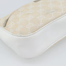 GUCCI Bamboo GG Canvas Hand Bag White Silver 001 3870 Auth 74977-17