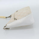 GUCCI Bamboo GG Canvas Hand Bag White Silver 001 3870 Auth 74977-3