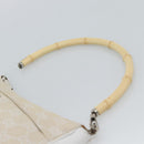 GUCCI Bamboo GG Canvas Hand Bag White Silver 001 3870 Auth 74977-14