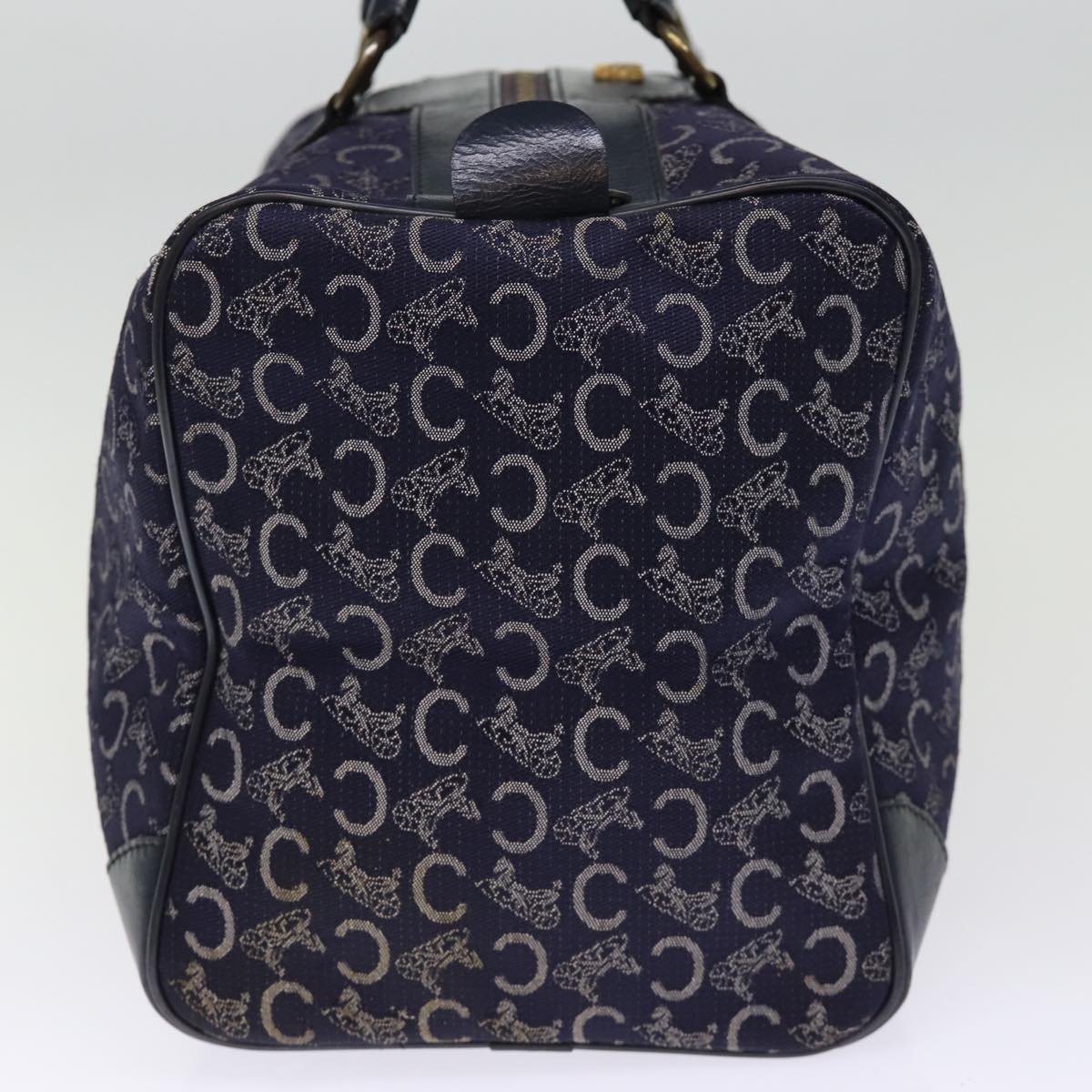 CELINE C Macadam Canvas Boston Bag Navy Auth 74992