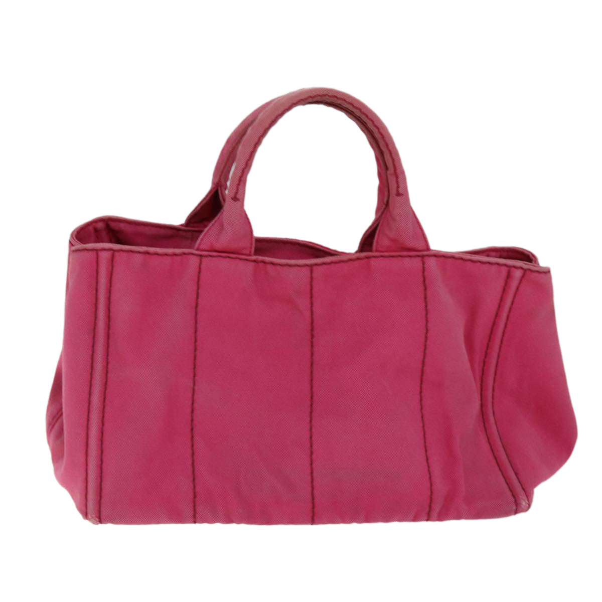 PRADA Canapa MM Hand Bag Canvas Pink Auth 74994 - 0