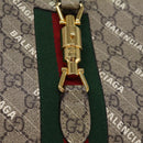 GUCCI GG Supreme Web Sherry Line Jackie Bag BALENCIAGA Beige 636706 Auth 74999SAV-18