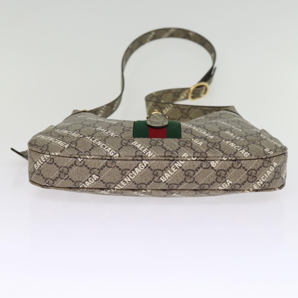 GUCCI GG Supreme Web Sherry Line Jackie Bag BALENCIAGA Beige 636706 Auth 74999SA