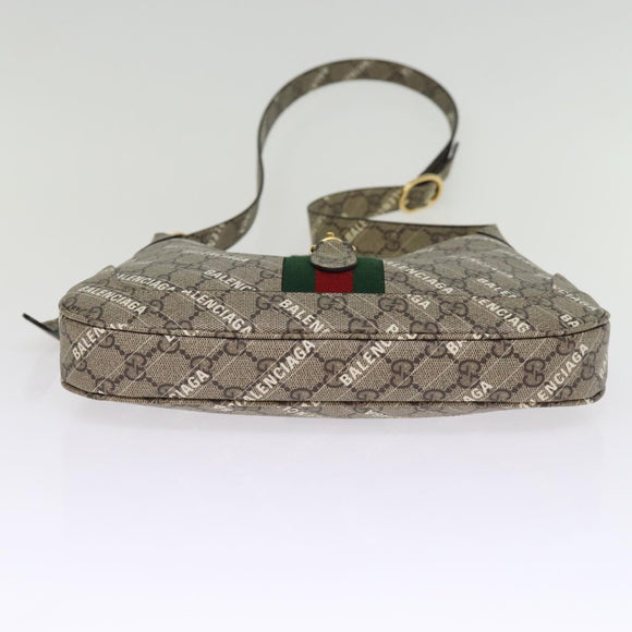 GUCCI GG Supreme Web Sherry Line Jackie Bag BALENCIAGA Beige 636706 Auth 74999SAV