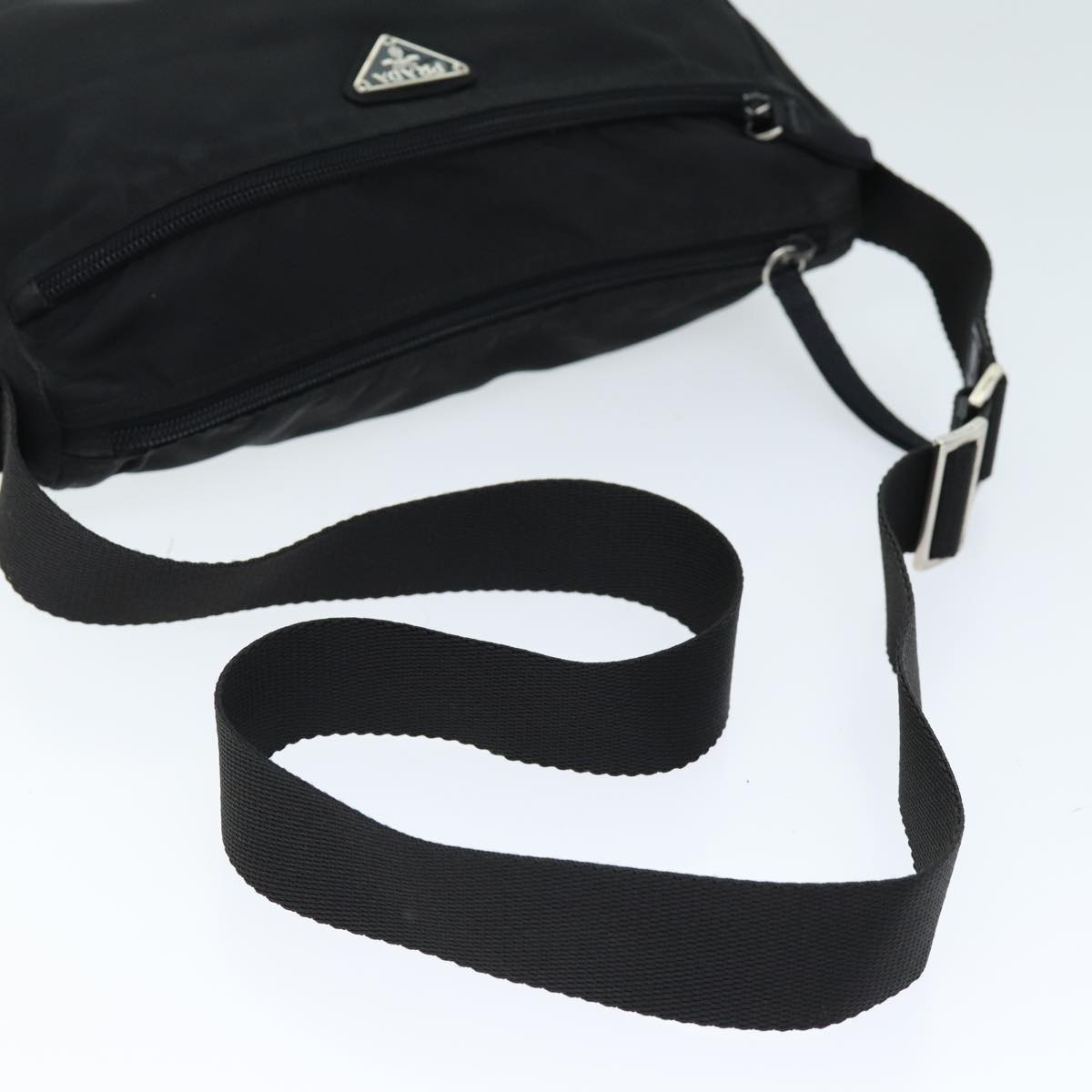PRADA Shoulder Bag Nylon Black Auth 75015
