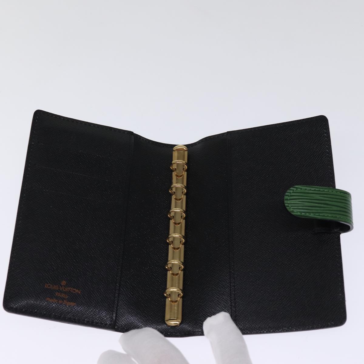 LOUIS VUITTON Epi Agenda PM Day Planner Cover Green R20054 LV Auth 75038