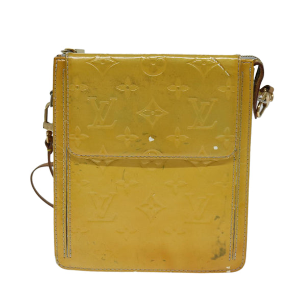 LOUIS VUITTON Monogram Vernis Motto Accessory Pouch Gris M91030 LV Auth 75041