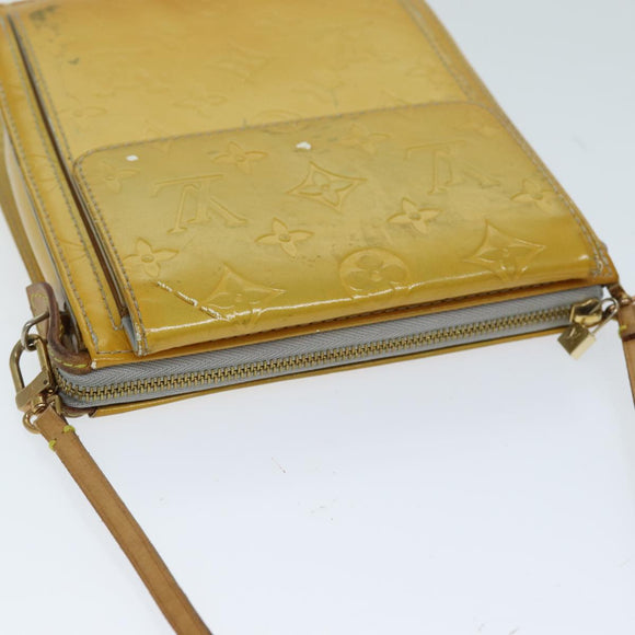 LOUIS VUITTON Monogram Vernis Motto Accessory Pouch Gris M91030 LV Auth 75041