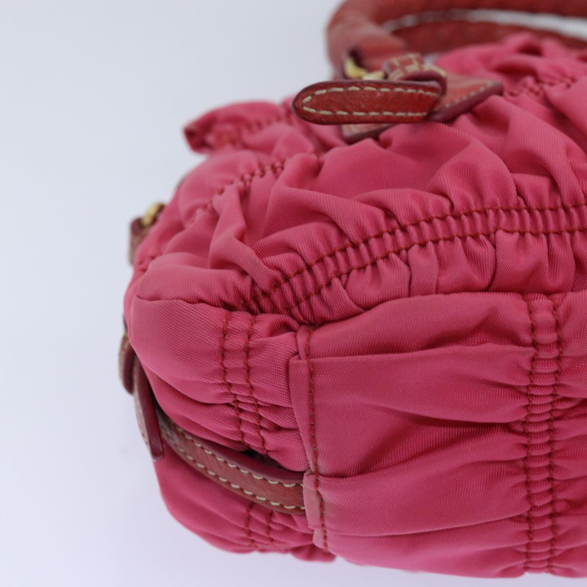 PRADA Hand Bag Nylon Pink Auth 75053