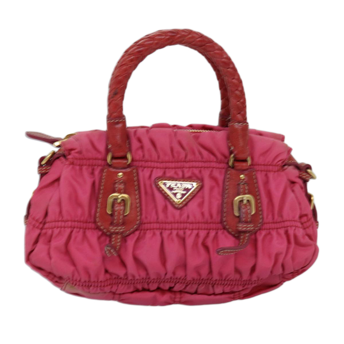 PRADA Hand Bag Nylon Pink Auth 75053 - 0