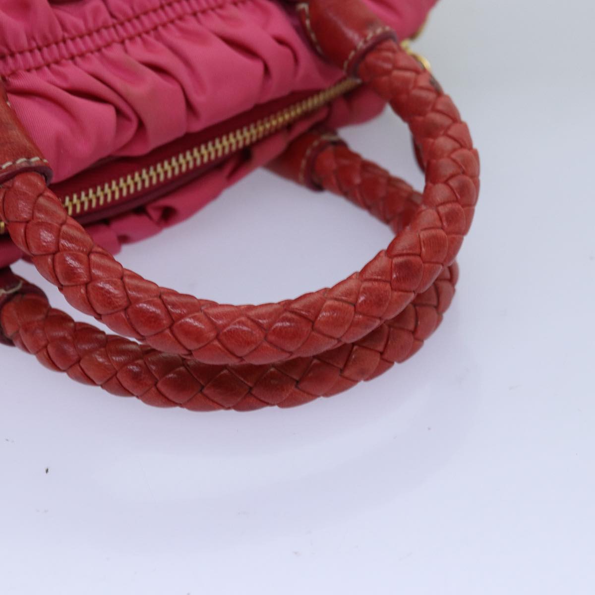 PRADA Hand Bag Nylon Pink Auth 75053