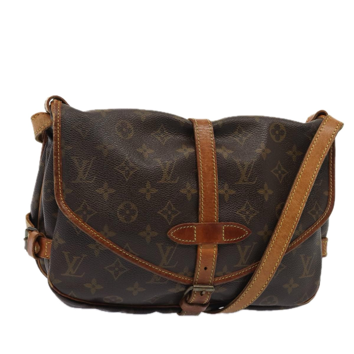 LOUIS VUITTON Monogram Saumur 30 Shoulder Bag M42256 LV Auth 75060