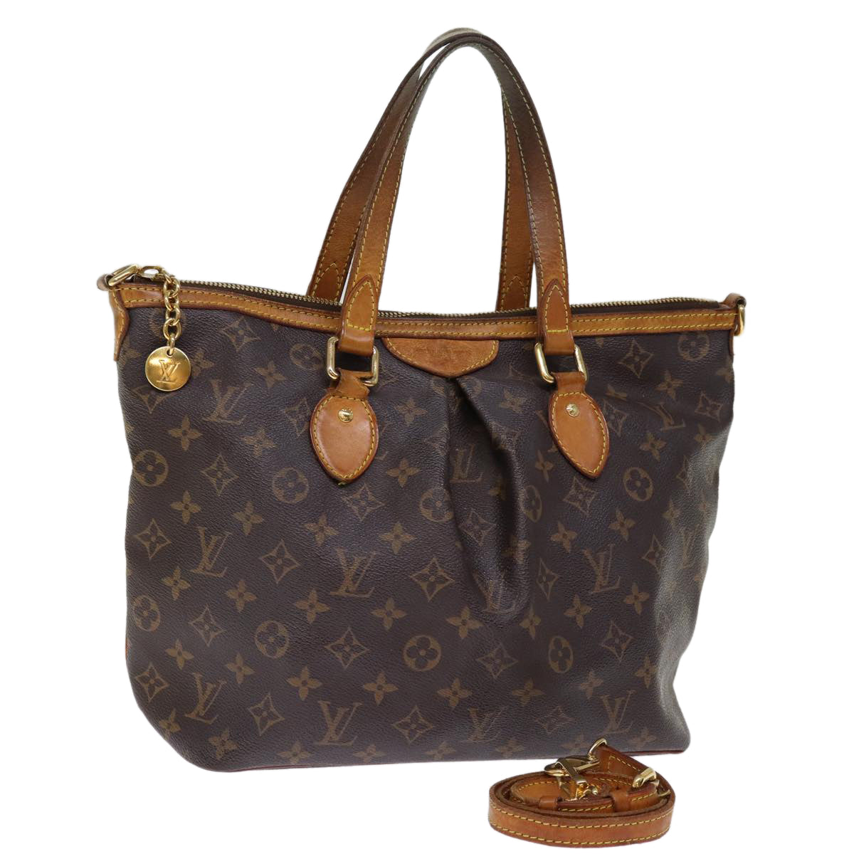 LOUIS VUITTON Monogram Palermo PM Tote Bag M40145 LV Auth 75078