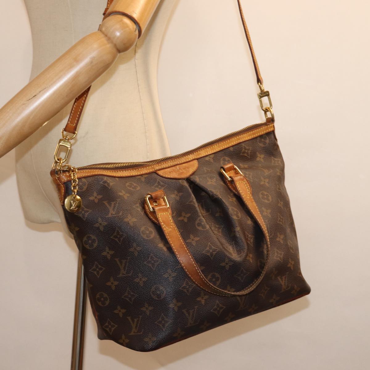 LOUIS VUITTON Monogram Palermo PM Tote Bag M40145 LV Auth 75078