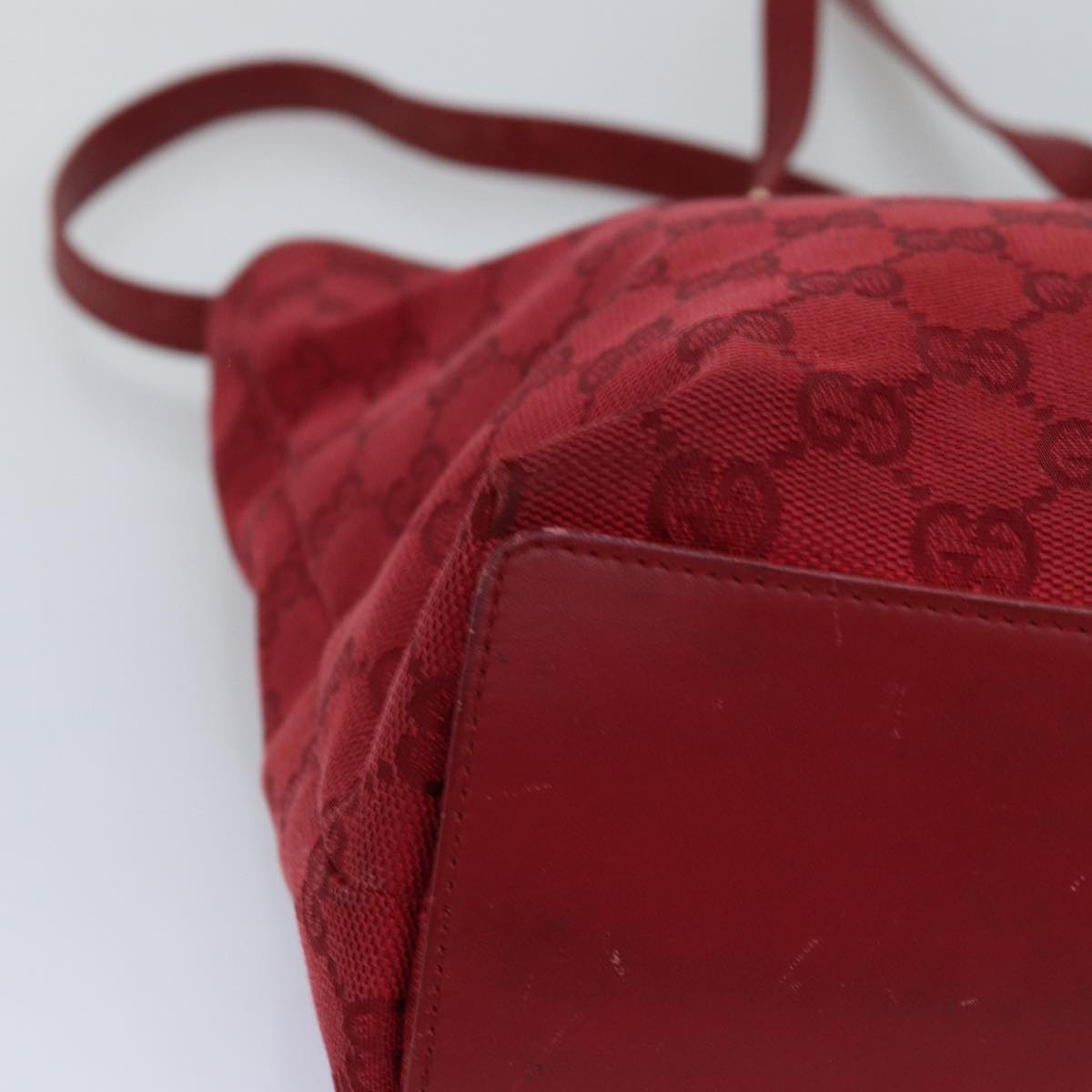 GUCCI GG Canvas Hand Bag Red 002 1099 Auth 75104