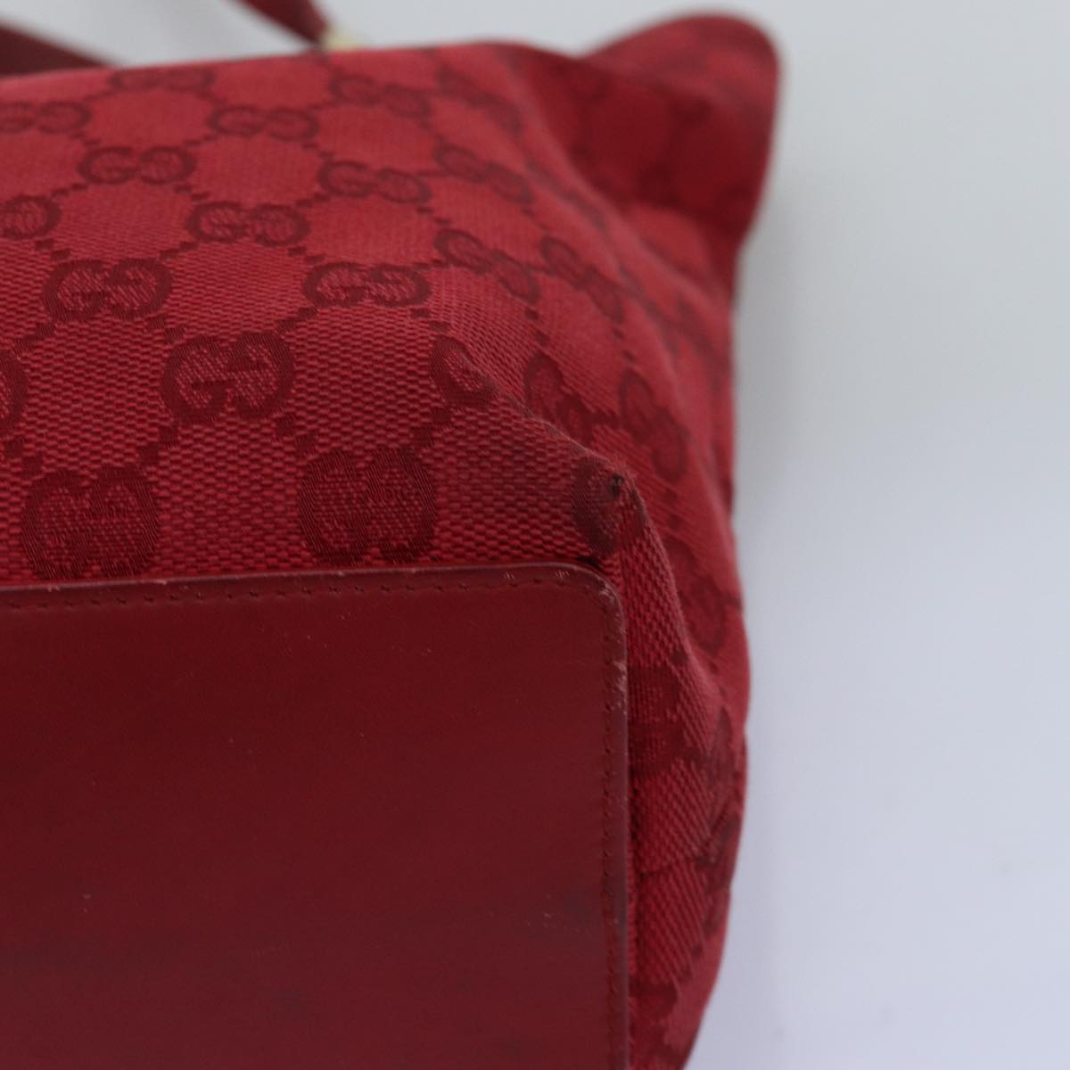 GUCCI GG Canvas Hand Bag Red 002 1099 Auth 75104