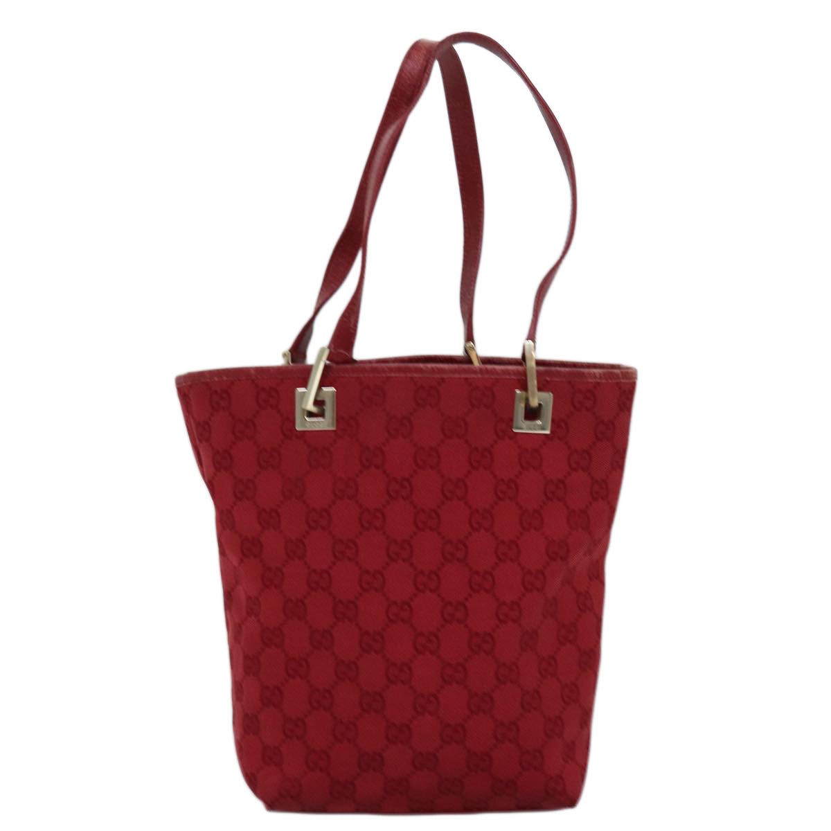 GUCCI GG Canvas Hand Bag Red 002 1099 Auth 75104