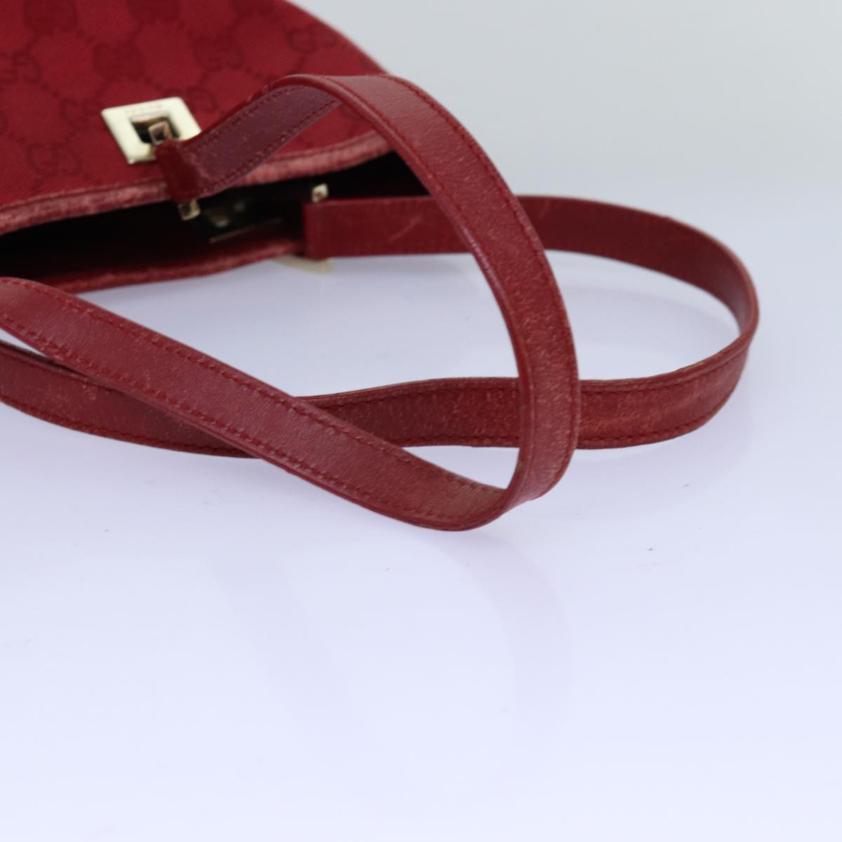 GUCCI GG Canvas Hand Bag Red 002 1099 Auth 75104