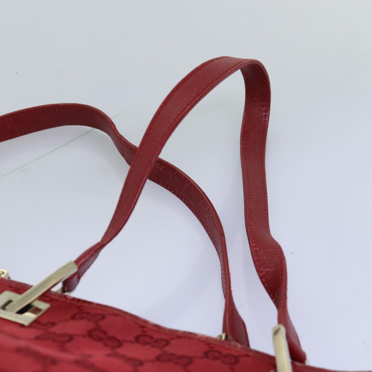 GUCCI GG Canvas Hand Bag Red 002 1099 Auth 75104