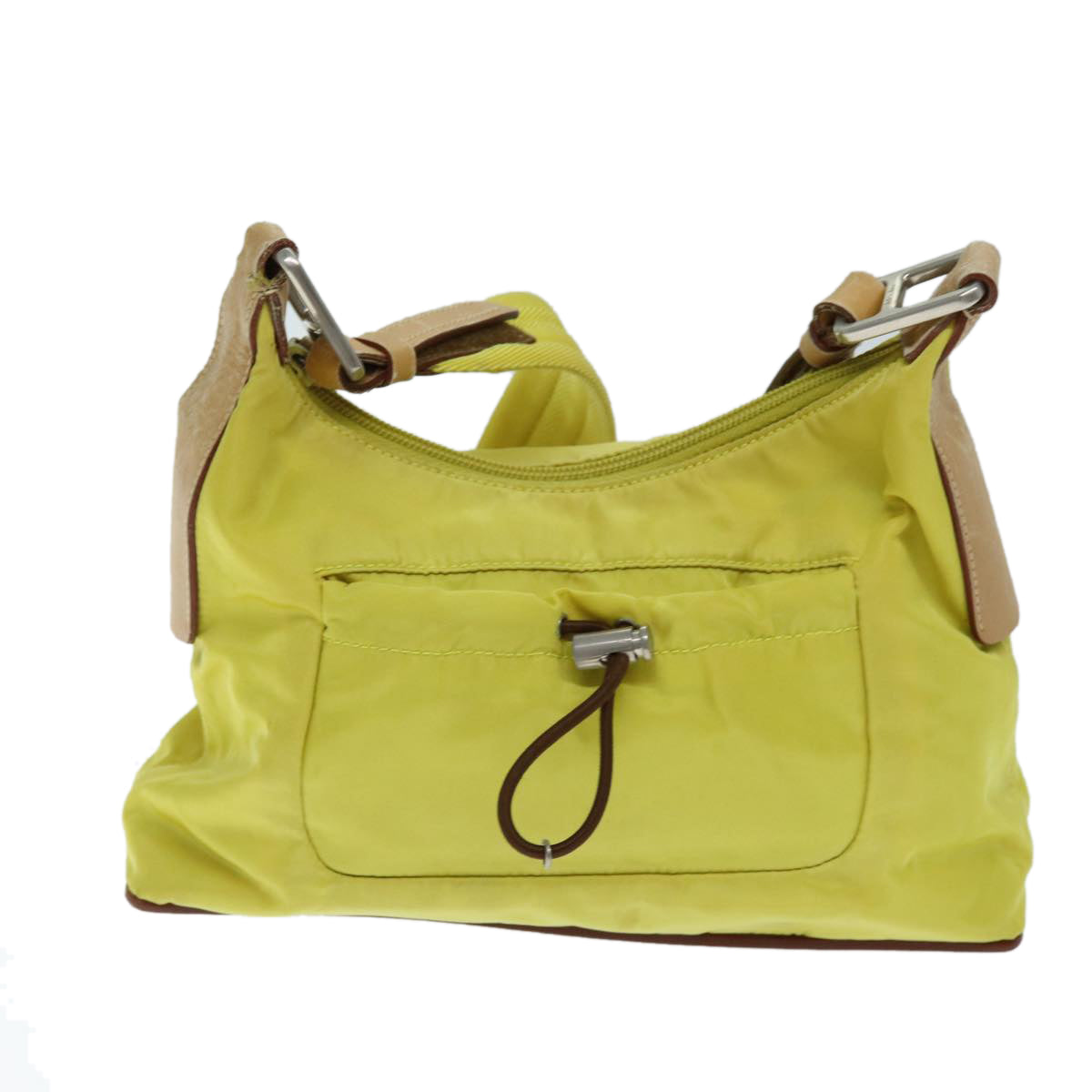 PRADA Shoulder Bag Nylon Yellow Auth 75118 - 0