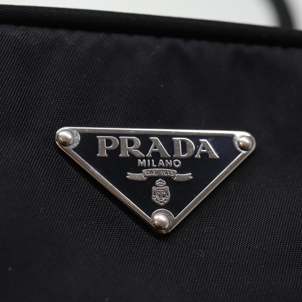 PRADA Hand Bag Nylon Black Auth 75121