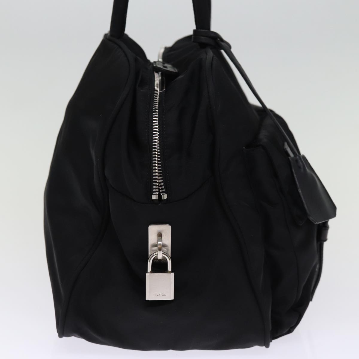 PRADA Hand Bag Nylon Black Auth 75121