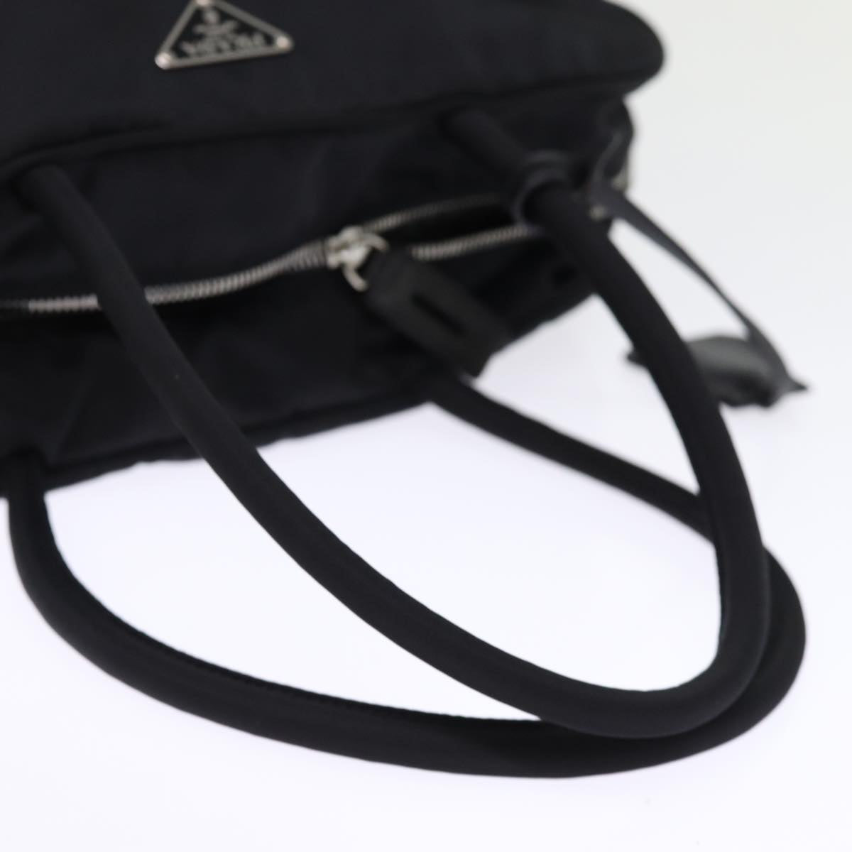 PRADA Hand Bag Nylon Black Auth 75121