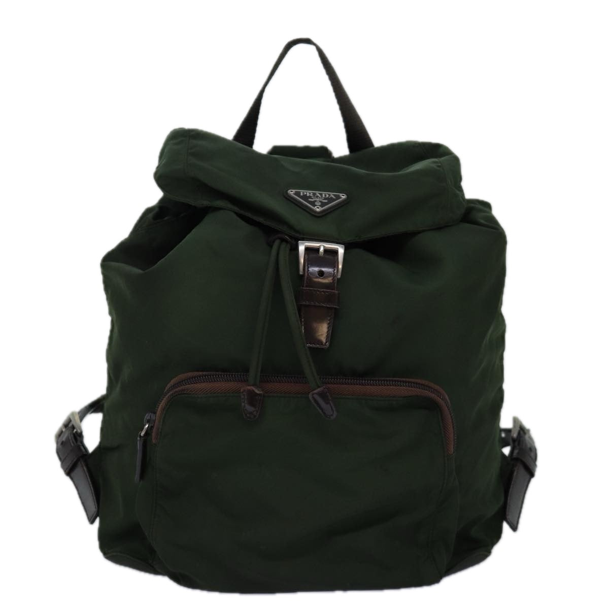 PRADA Backpack Nylon Khaki Auth 75122