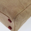 PRADA Sports Tote Bag Canvas Red Beige Auth 75127-8