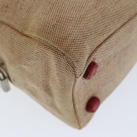 PRADA Sports Tote Bag Canvas Red Beige Auth 75127