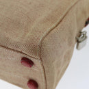PRADA Sports Tote Bag Canvas Red Beige Auth 75127-16