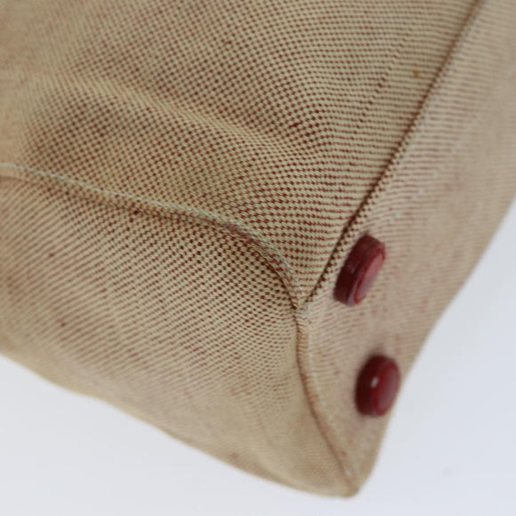 PRADA Sports Tote Bag Canvas Red Beige Auth 75127
