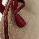 PRADA Sports Tote Bag Canvas Red Beige Auth 75127-9