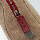 PRADA Sports Tote Bag Canvas Red Beige Auth 75127-10