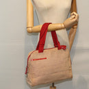 PRADA Sports Tote Bag Canvas Red Beige Auth 75127-23