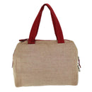 PRADA Sports Tote Bag Canvas Red Beige Auth 75127-2