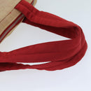 PRADA Sports Tote Bag Canvas Red Beige Auth 75127-7