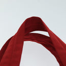 PRADA Sports Tote Bag Canvas Red Beige Auth 75127-14