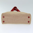PRADA Sports Tote Bag Canvas Red Beige Auth 75127-5