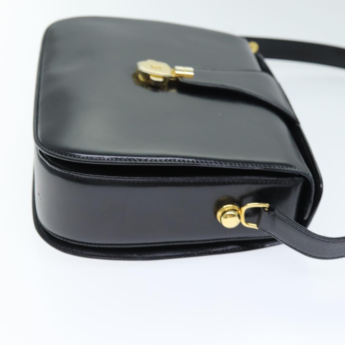 BALLY Shoulder Bag Leather Black Auth 75138