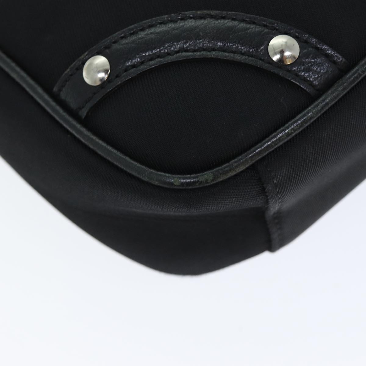 BURBERRY Nova Check Shoulder Bag Nylon Black Beige Auth 75144