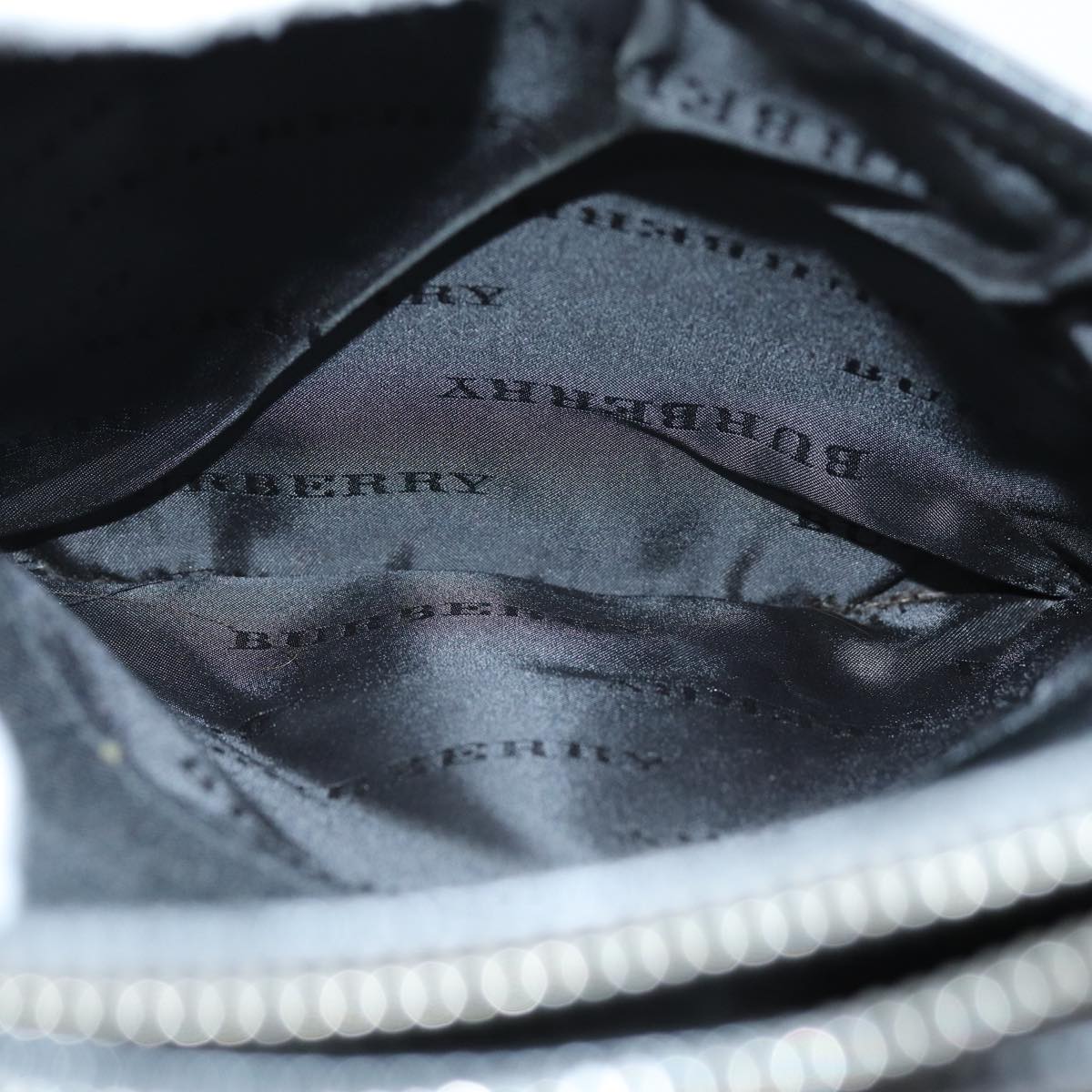 BURBERRY Nova Check Shoulder Bag Nylon Black Beige Auth 75144