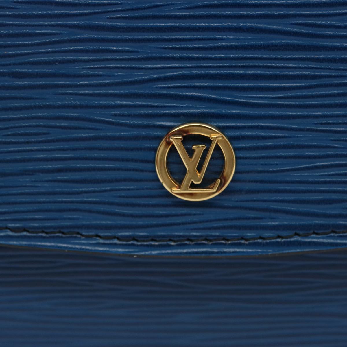 LOUIS VUITTON Epi Montaigne 27 Clutch Bag Blue M52655 LV Auth 75166