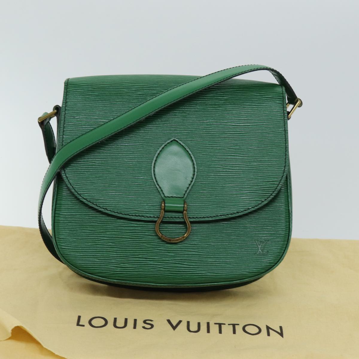 LOUIS VUITTON Epi Saint Cloud GM Shoulder Bag Green M52194 LV Auth 75168