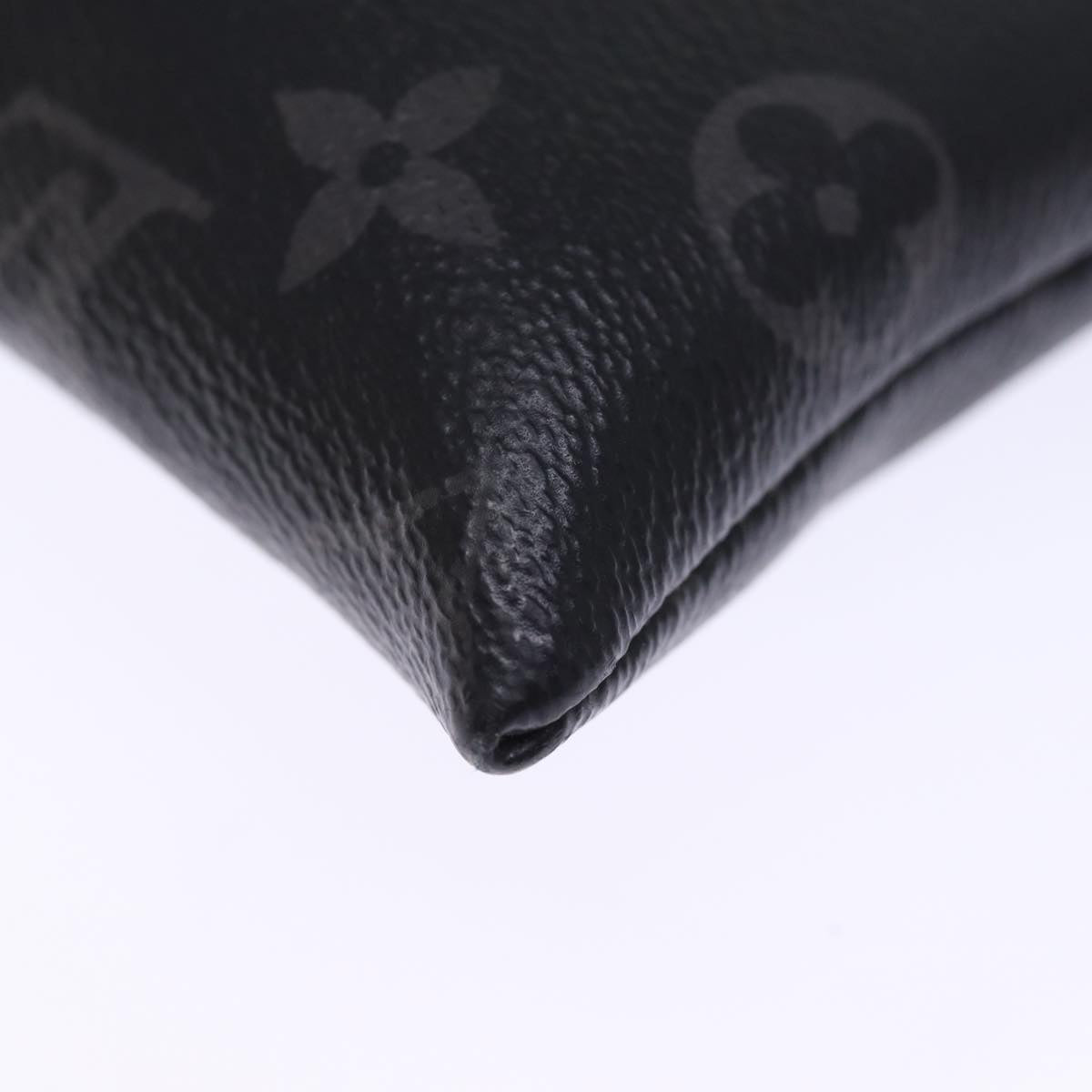 LOUIS VUITTON Monogram Eclipse Pochette Discovery Clutch Bag M62291 Auth 75173