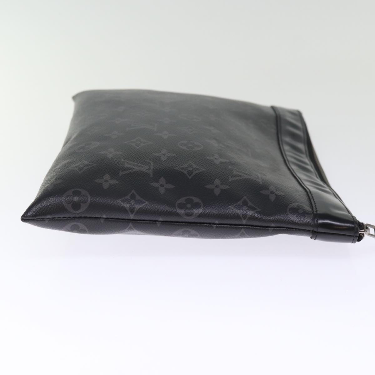 LOUIS VUITTON Monogram Eclipse Pochette Discovery Clutch Bag M62291 Auth 75173