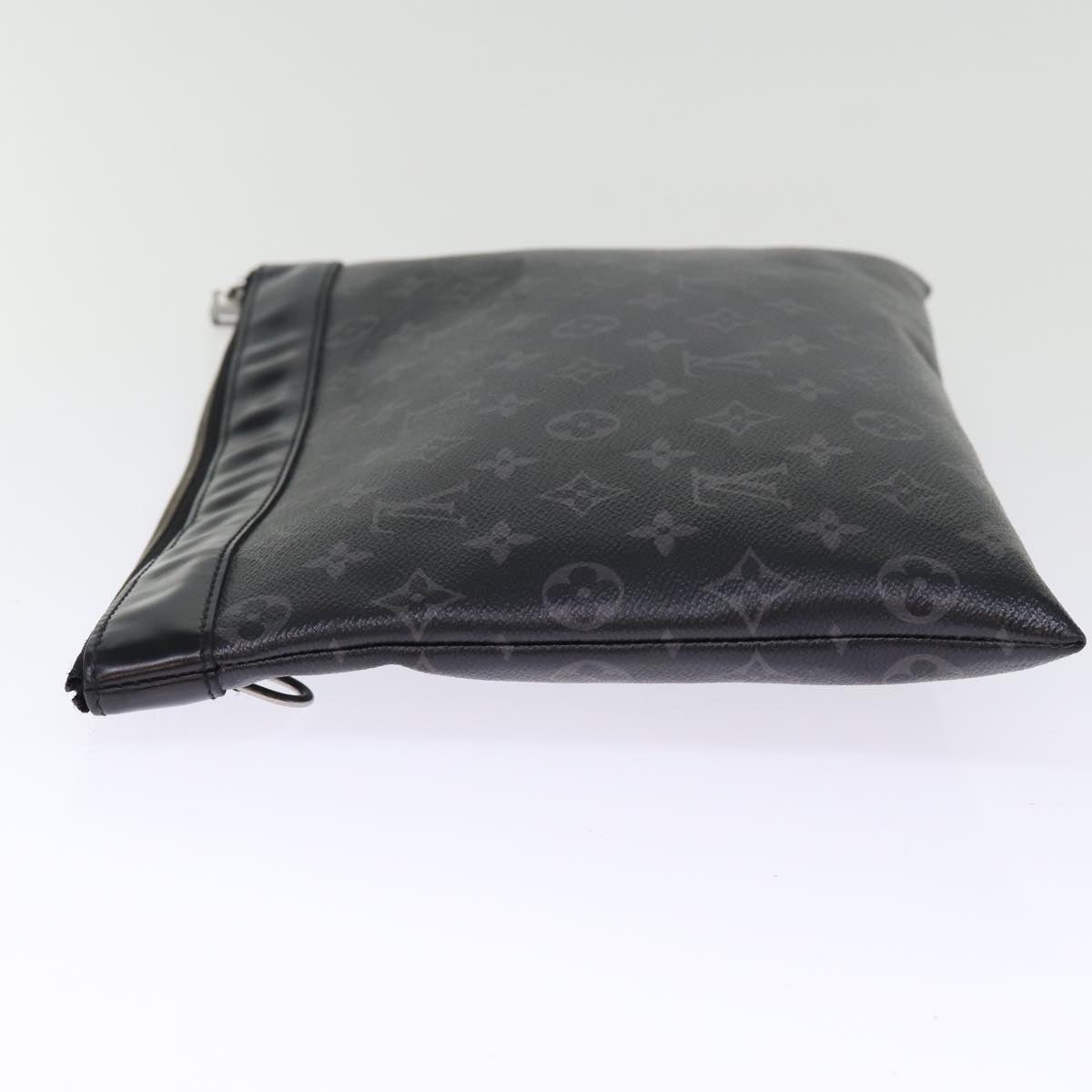 LOUIS VUITTON Monogram Eclipse Pochette Discovery Clutch Bag M62291 Auth 75173